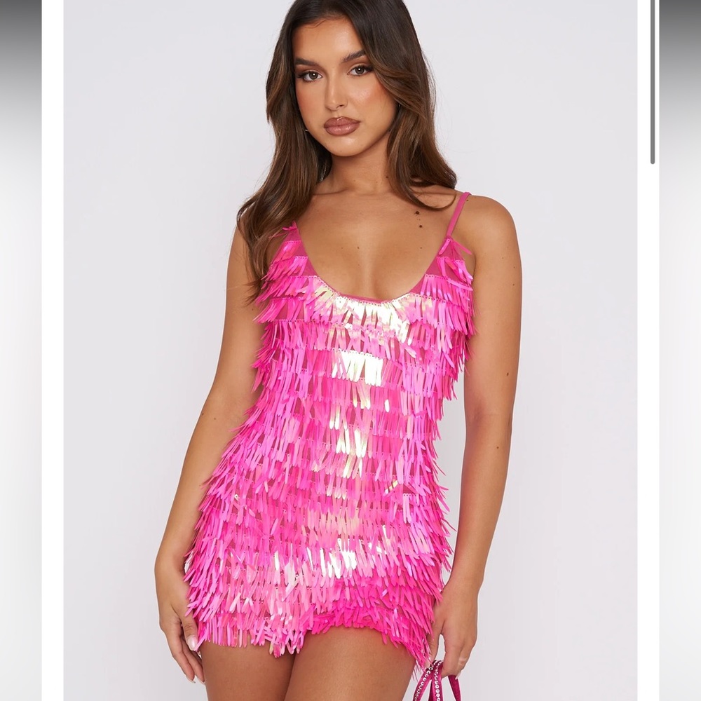White Fox Freakum Mini Dress Hot Pink Size Small